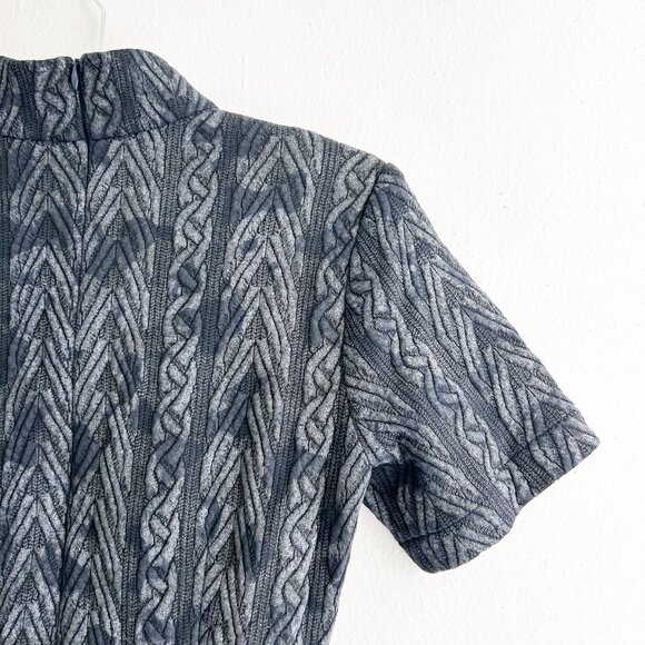 ANNELORE Textured Jacquard Mini Dress with Mock Neck & Sculpted Pockets - Picture 4 of 9